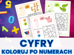 CYFRY 0-9 - karty pracy, kolorowanka, kodowanka, kodowanie, liczenie, zerówka, klasa 1