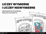 Liczby wymierne i liczby niewymierne. Wielkanocna rysowana wklejka do zeszytu. Matematyka. Szkoła podstawowa. Klasa 7. Klasa 8. Wielkanoc