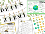 Pakiet materiałów - DZIEŃ ZIEMI (ułamki zwykle/ ułamki dziesiętne/ zagadki/ łamigłówki/ liczby pierwsze i złożone/ napis )