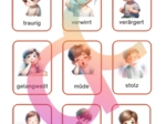 Niemiecki - Gefühle - 2 układy kart obrazkowych, Bingo, Zestaw ćwiczeń z zakresu Uczuć