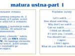 Matura ustna z języka angielskiego-zwroty