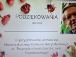 Konkurs recytatorski - konkurs polonistyczny, plakat, podziękowania, dyplom, scenariusz