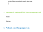 Fale elektromagnetyczne. Karta pracy/kartkówka.