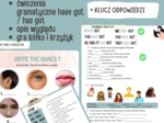 Karty pracy English  Class A1 unit 4 About me, ćwiczenia have got/has got, opis wyglądu