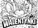 WALENTYNKI - plakat - kolorowanka XL + miniatura A4 (pop-art) - dekoracja - gazetka