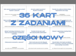 36 kart z zadaniami – części mowy