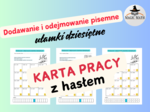 DODAWANIE I ODEJMOWANIE UŁAMKÓW DZIESIĘTNYCH sposobem pisemnym - karta pracy z hasłem