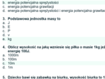 Test Energia potencjalna i kinetyczna.