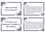 50 Flashcards Jobbintervju / Fiszki / Norweski / Rozmowa o pracę