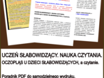 UCZEŃ SŁABOWIDZĄCY. NAUKA CZYTANIA. OCZOPLĄS U DZIECI SŁABOWIDZĄCYCH, a czytanie. Poradnik PDF do samodzielnego wydruku.