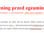 Trening przed egzaminem - ,,Opowieść wigilijna''