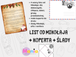 List od Mikołaja + koperta + ślady Mikołaja, Renifera i Elfa/ Mikołajki/ Wigilia