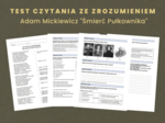 "Śmierć Pułkownika" - test czytania ze zrozumieniem