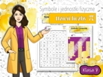 Klasa 7. Fizyka. Symbole i jednostki wielkości fizycznych. Kolorowanka fizyczna. Nonogram. Karta pracy. Zadanie. Dzień liczby PI.