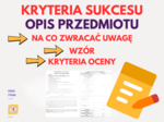 OPIS PRZEDMIOTU - jak napisać, wzór, kryteria sukcesu