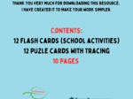 School Activities Part 1: Back to school Flash Cards & Tracing Puzzle Czynności wykonywane w szkole część 1.