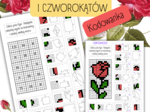 POLA CZWOROKĄTÓW I TRÓJKĄTÓW - kodowanka - Dzień Kobiet/Wiosna.