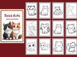 🖤🐱DZIEŃ KOTA – Galeria portretów – kolorowanka – kolorowanki – biblioteka – świetlica – przedszkole – 25 wersji - Dzień Czarnego Kota