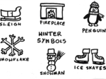 Winter Symbols Coloring Page