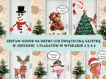 🎄✨ Zestaw Ozdób na Drzwi lub Świąteczną Gazetkę — 5 Plakatów XXL (4 × A4 każdy!) + 5 Grafik-Niespodzianek! ✨🎄| 6o stron do druku! Idealne jako ozdoba klasy|korytarza| pokoju dziec