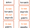 Gra logopedyczna - zestaw kart typu kto ma, ja mam – głoski syczące
