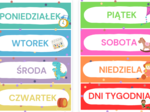 Dni tygodnia - dekoracja na tablicę, girlanda