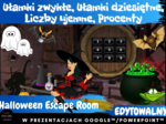 Halloween Escape Room – Ułamki zwykłe, Ułamki dziesiętne, Liczby ujemne, Procenty