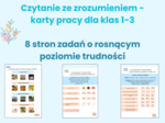Czytanie ze zrozumieniem - karty pracy dla klas 1-3