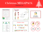 Christmas MegaPack - Ćwiczenia i gry na poznanie, utrwalenie słownictwa i zwrotów, Boże Narodzenie, Krzyżówka, Wykreślanka, Memory, Karty obrazkowe z podpisami