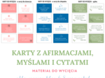 Karty z afirmacjami, myślami i cytatami dla uczniów starszych