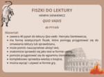 Quo vadis - fiszki do lektury