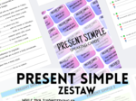 ZESTAW - Present Simple - karty pracy - ćwiczenia - przekształcanie zdań cz. 1, 2, 3 - wklejka z budową, konstrukcją - E8 - matura