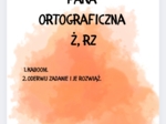 Gramatyczne gry rz i ż