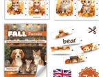📚🍂 Puzzle w scenerii jesiennej dla najmłodszych w języku angielskim 🍂📚 20 mini układanek dla dzieci ❤️🍁