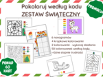 Pokoloruj według kodu - zestaw świąteczny