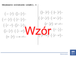 Odejmowanie wielomianów (ułamki) | matematyka, algebra | 26 kolumn
