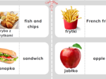Jedzenie - food, fiszki do nauki słówek, język angielski