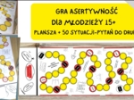 Gra planszowa „Asertywność dla młodzieży 15+. Plansza + 50 pytań” – pomoc edukacyjna do druku