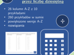Dzielenie liczb dziesiętnych przez liczbę dziesiętną | matematyka | 26 kolumn