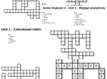 Junior Explorer 4 – Unit 1 – krzyżówki – Cechy_Inne słówka/Członkowie rodziny/Wygląd zewnętrzny