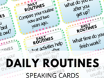 DAILY ROUTINES - zestaw 120 Speaking Cards - codzienne rutyny, nawyki, obowiązki - Present Simple - karty do speakingu - mówienie - konwersacje