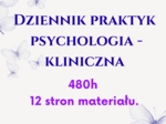 Dziennik praktyk psychologia kliniczna. 485h praktyk