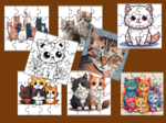 DZIEŃ KOTA – PUZZLE – 17 obrazków - ćwiczenia redakcyjne