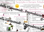 Sketchnotka - notatka „Turystyka w Europie Południowej” wykonana w power point do edycji. Geografia 6; „Gospodarka Europy”