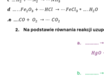 Karta pracy/kartkówka "Równania reakcji chemicznych".