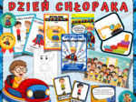 DZIEŃ CHŁOPAKA - zestaw zabawy, plansze, dyplomy, medale