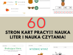60 kart pracy nauka pisania liter, nauka czytania.
