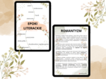 Notatka "romantyzm" - epoki literackie + krzyżówka - matura - matura z języka polskiego - powtórki do matury - język polski