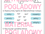 Kąty - karta pracy, kartkówka klasy 4, 5, 6