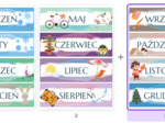Miesiące - nauka miesięcy, dekoracja na gazetkę dla przedszkoli i klas 1-3